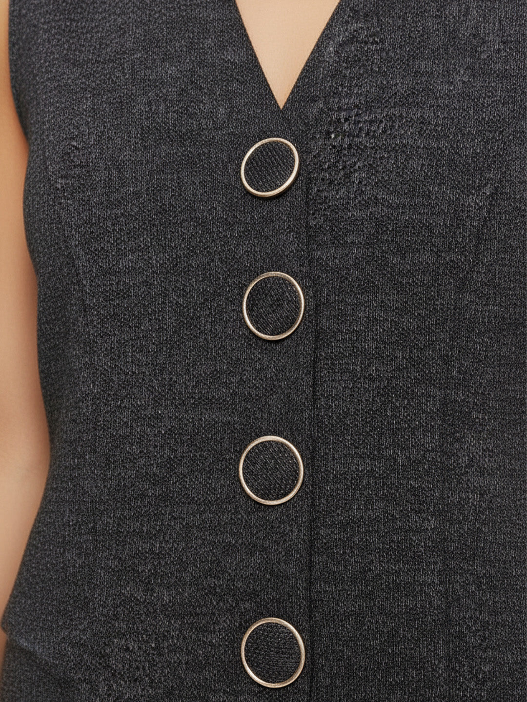 Mock Two-piece Vest-effect Bodice Dress