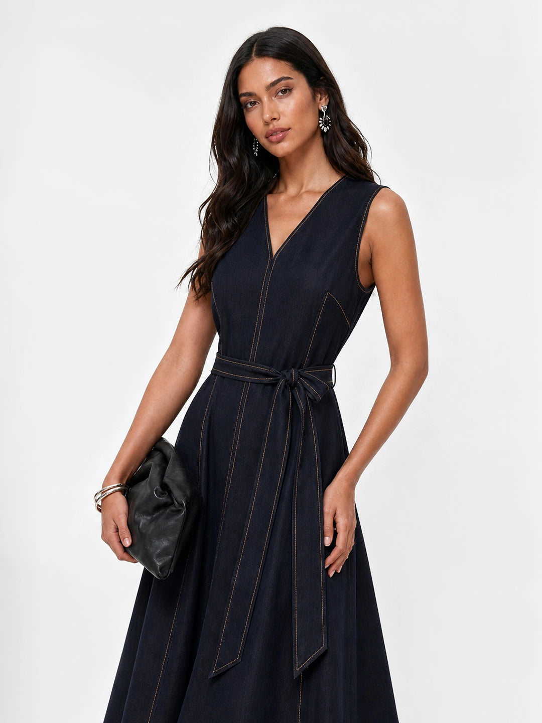 Denim Fit and Flare Dress