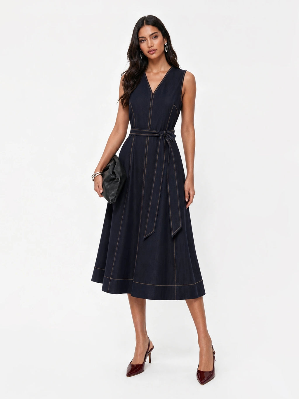 Denim Fit and Flare Dress