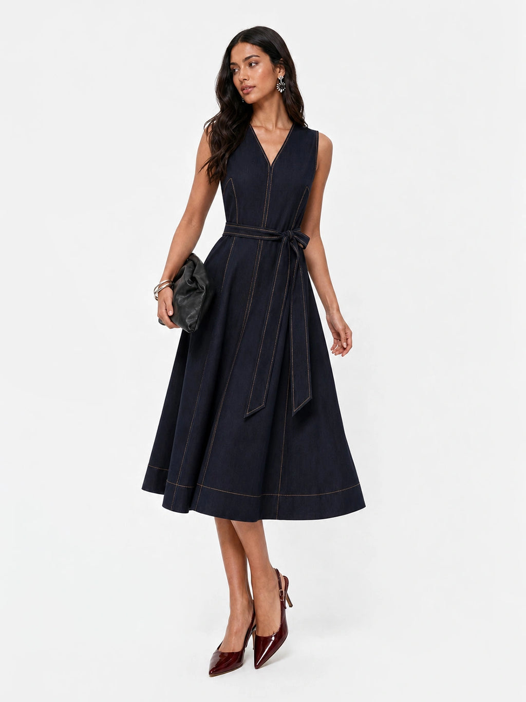 Denim Fit and Flare Dress