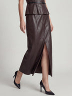 Chic Minimalist Patchwork Faux Leather Top