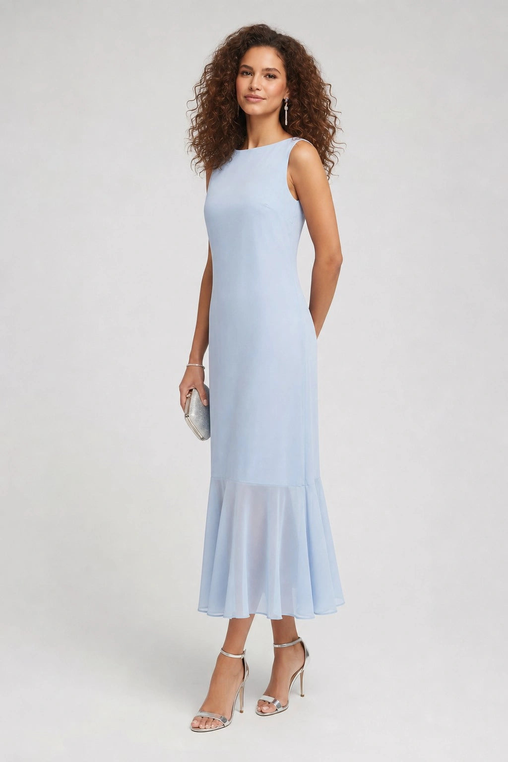 Elegant Chiffon Hem Mermaid Dress