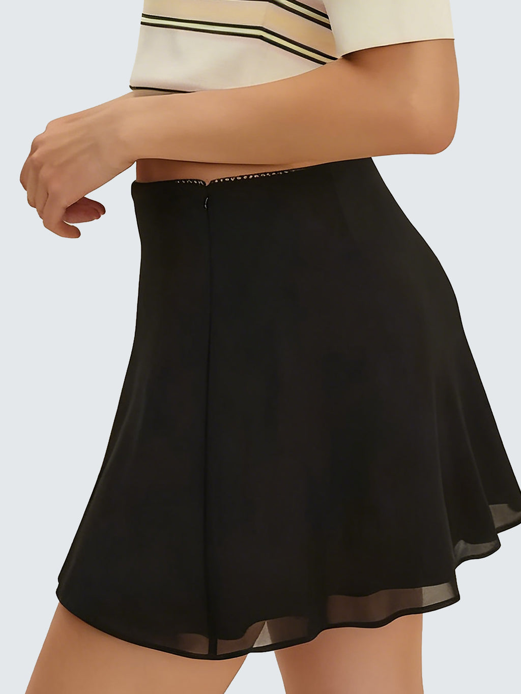 Elegant chiffon mini skirt