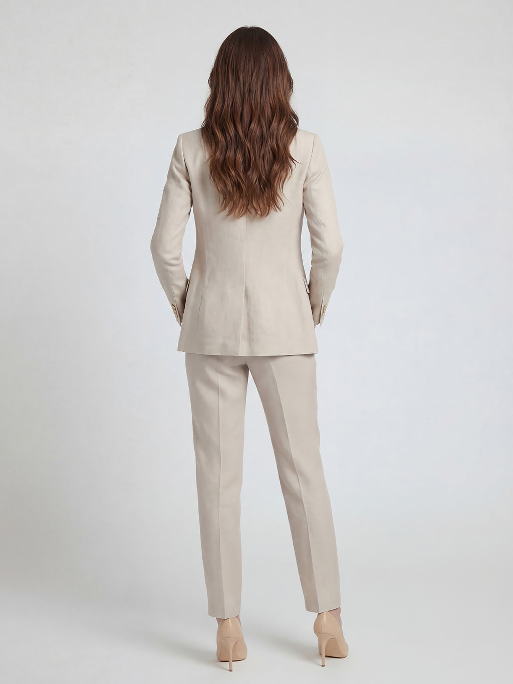 Classic Tailored Linen Pantsuit Set