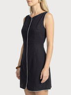 Color-blocked Linen Dress