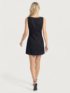 Color-blocked Linen Dress