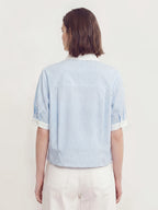 Two-way Zip Stripe Relaxed Shirt