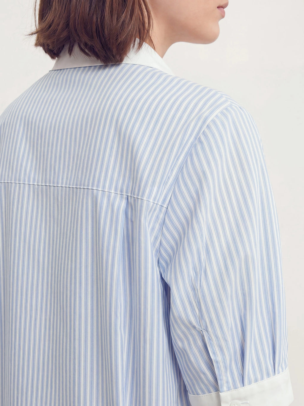 Two-way Zip Stripe Relaxed Shirt