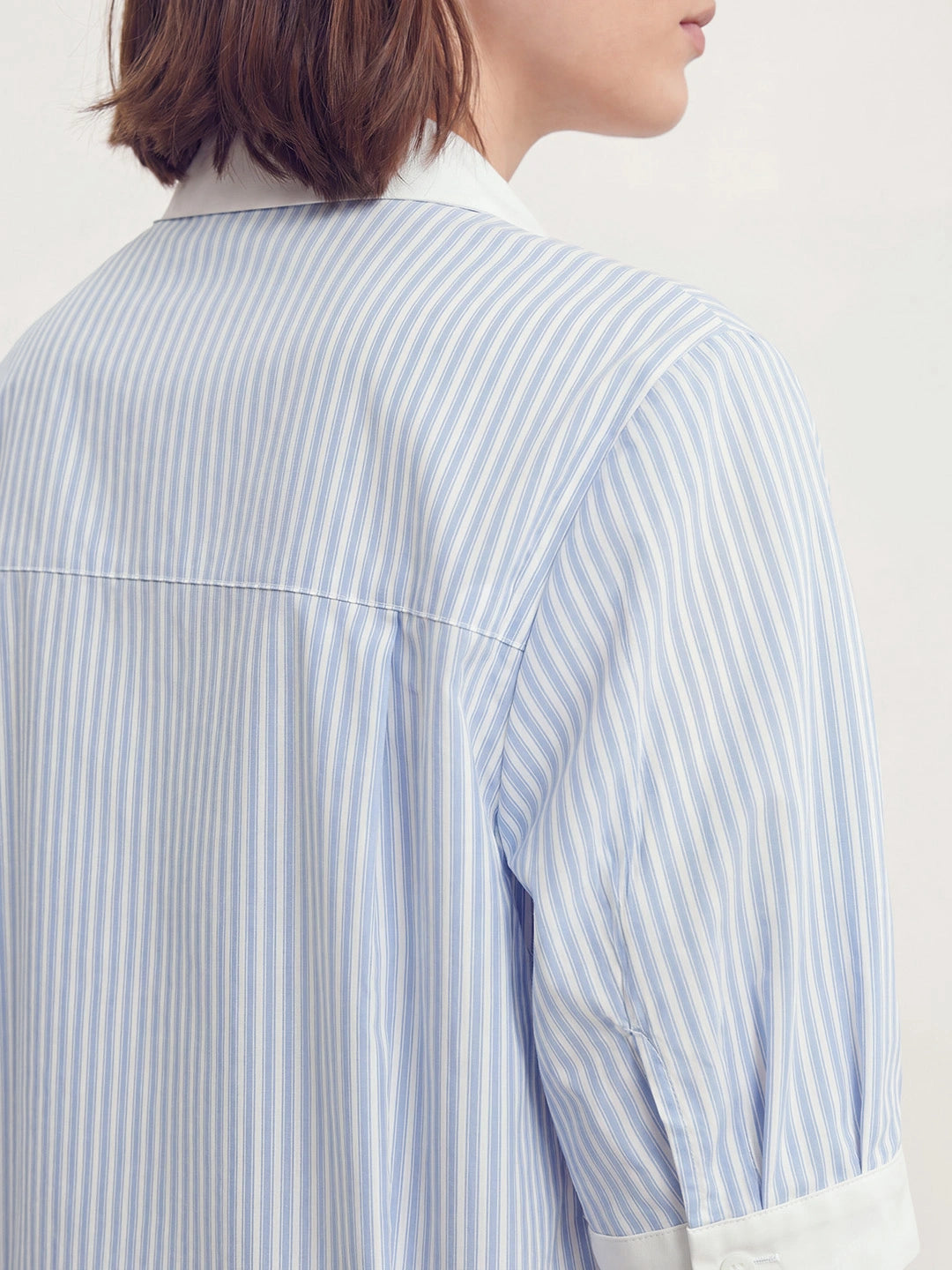 Two-way Zip Stripe Relaxed Shirt
