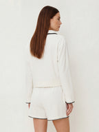 Contrast Embroidered Trim Sweatshirt