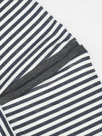 Contrast Trim Plunging Striped Crop Top