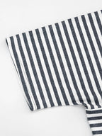 Contrast Trim Plunging Striped Crop Top