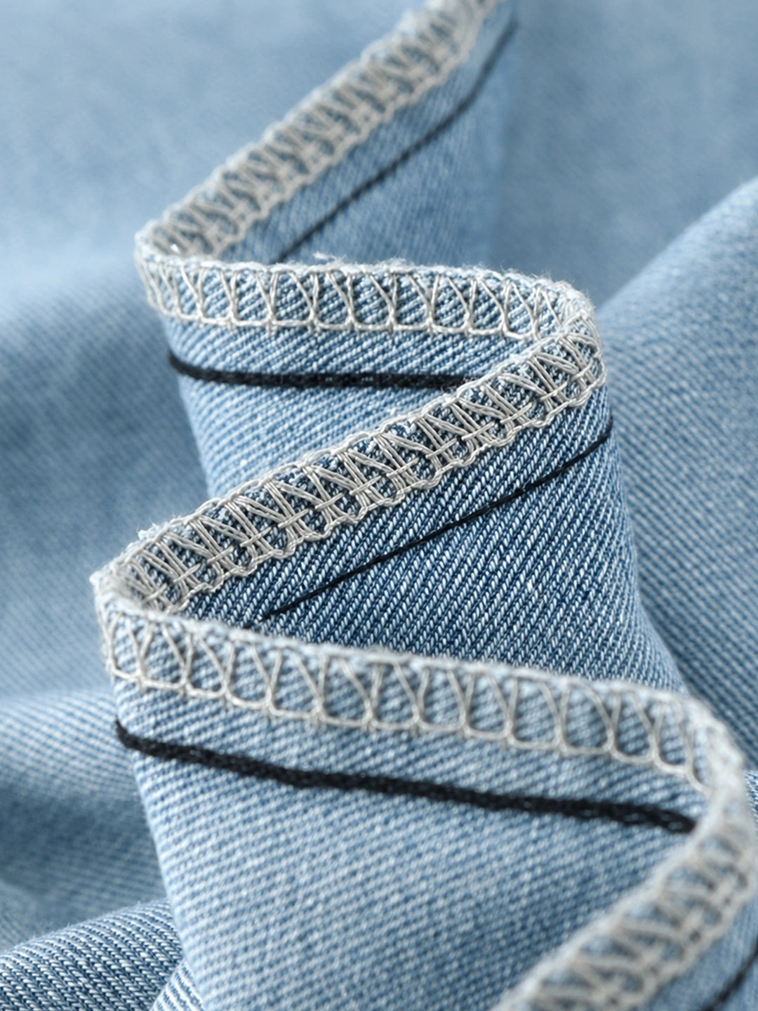 Cutout Embroidery Tencel Cotton Wide Leg Jeans