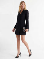 Double-breasted mini suit dress