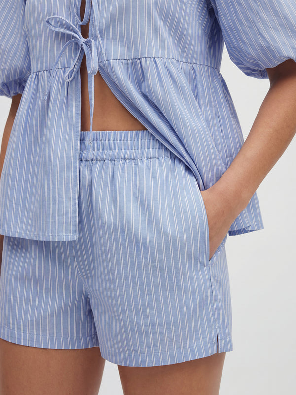 Elastic Waist Cotton Shorts