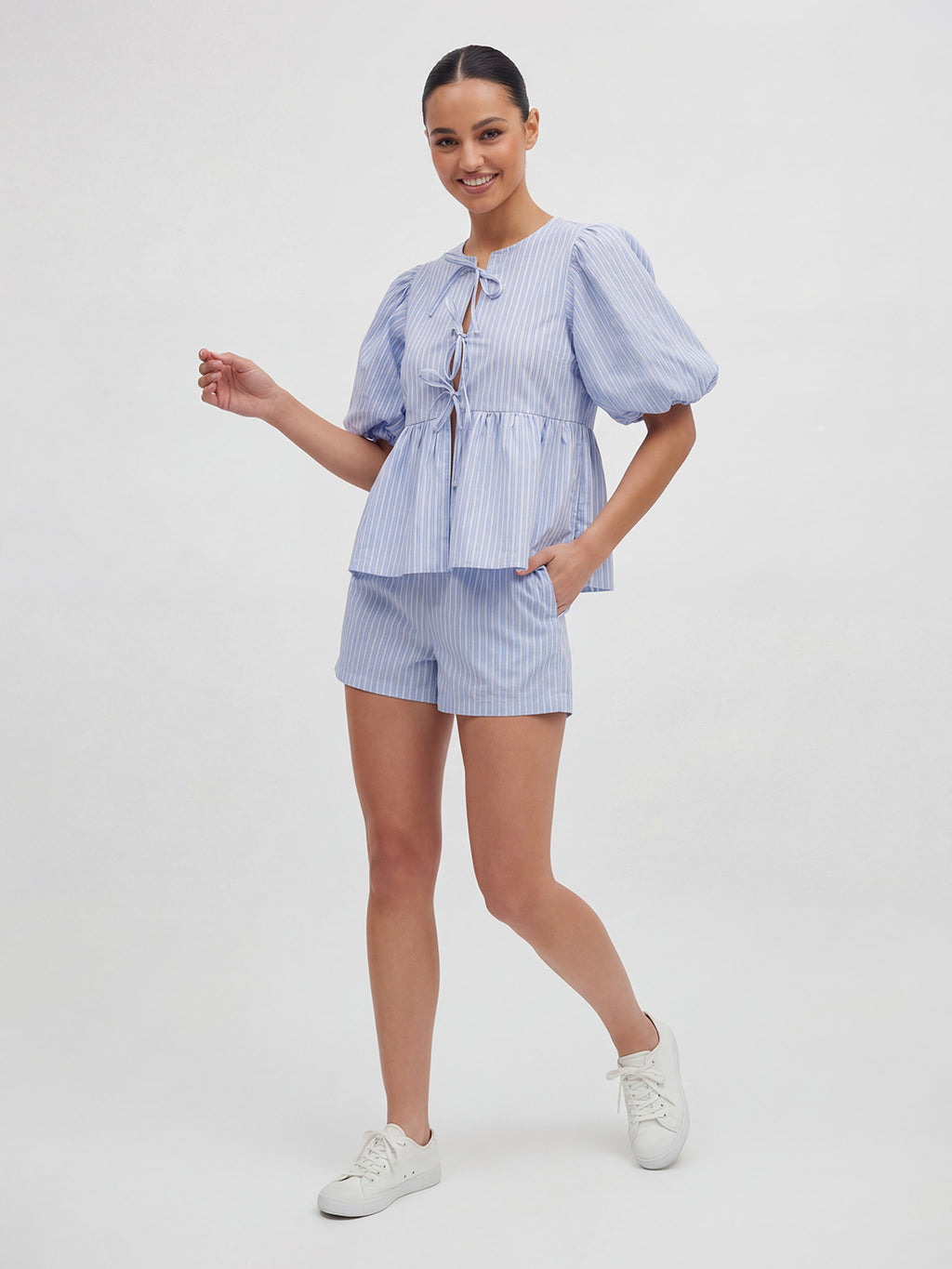 Elastic Waist Cotton Shorts