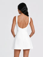 Elegant Boat Neck A-Line Mini Dress
