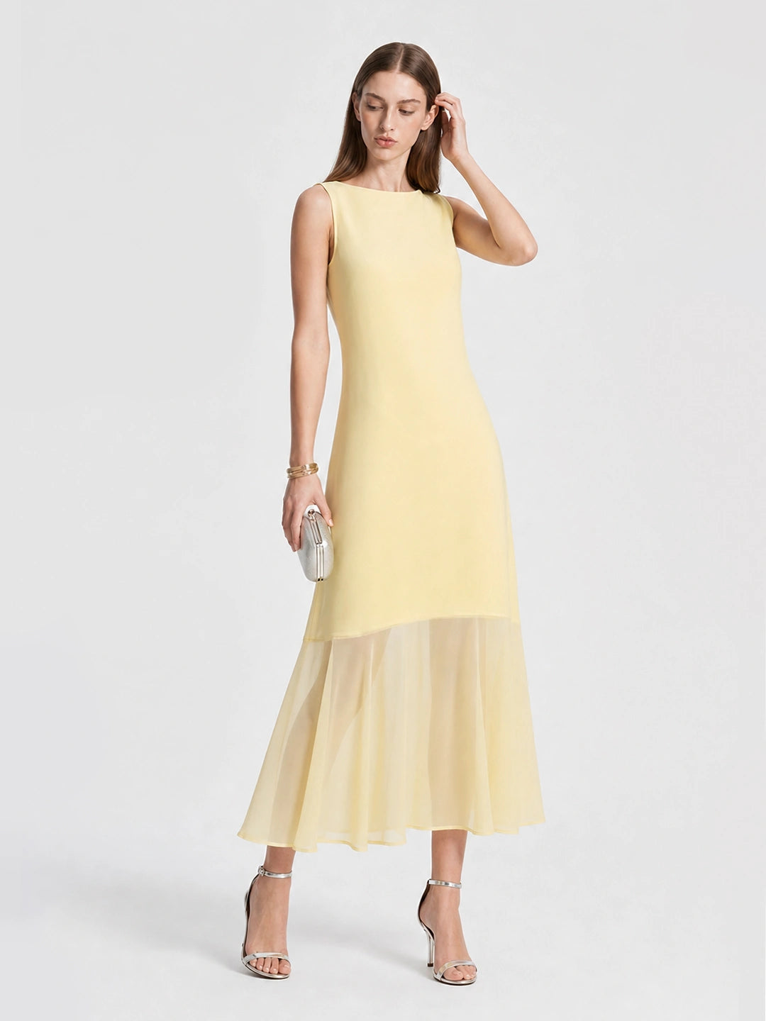 Elegant Chiffon Hem Mermaid Dress
