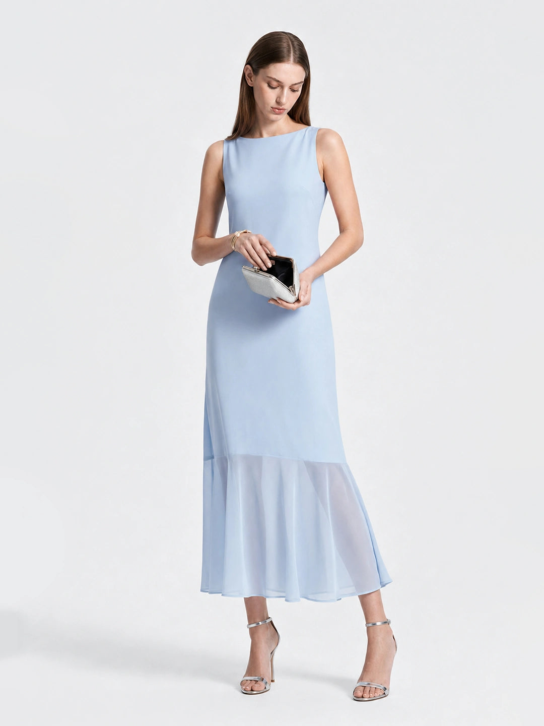 Elegant Chiffon Hem Mermaid Dress