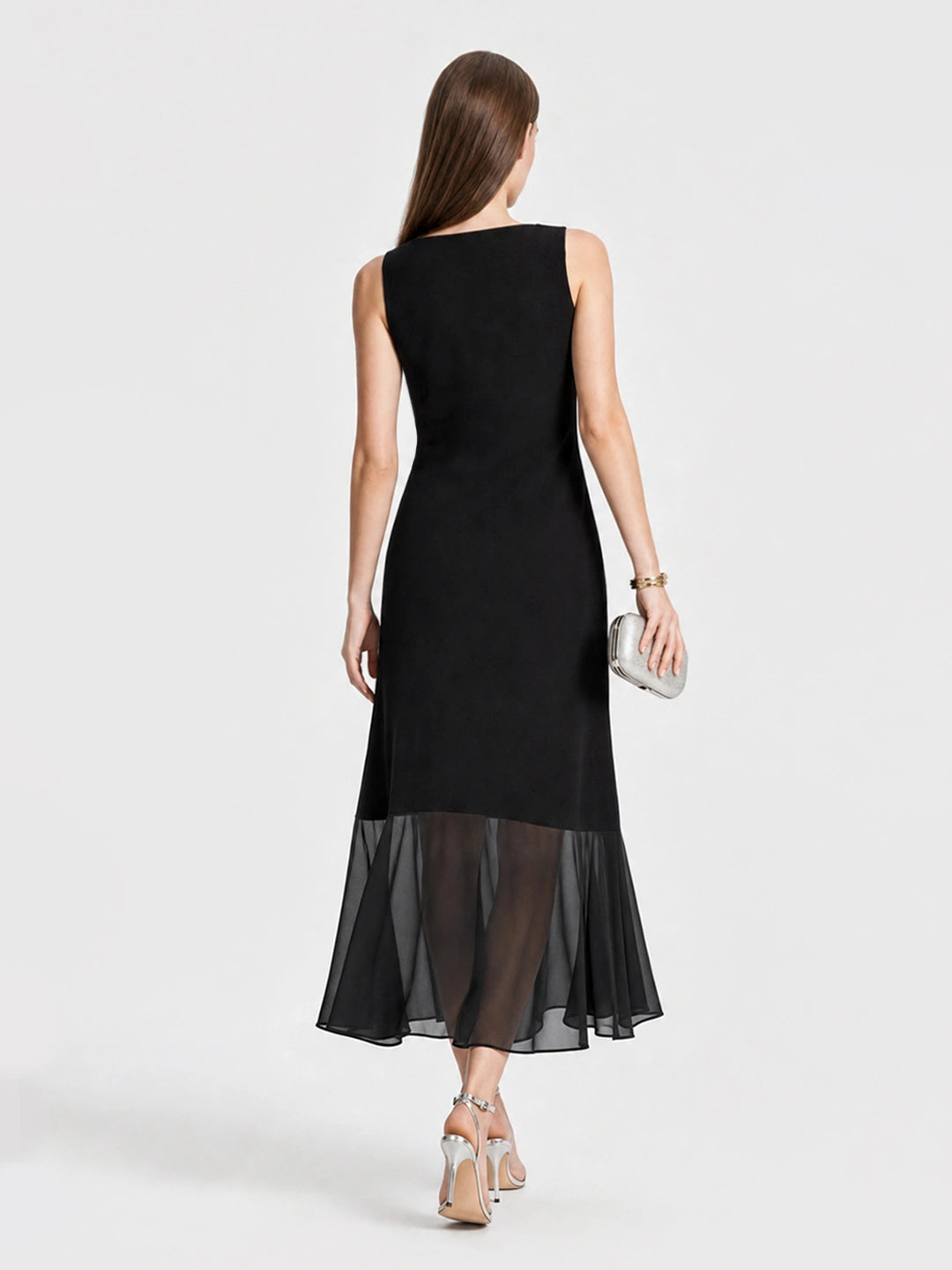 Elegant Chiffon Hem Mermaid Dress