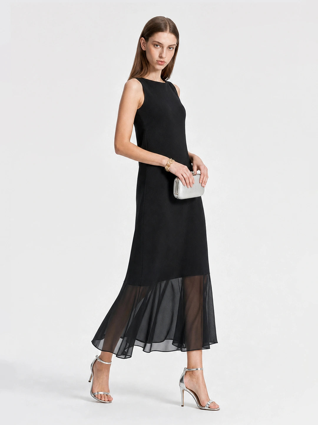 Elegant Chiffon Hem Mermaid Dress