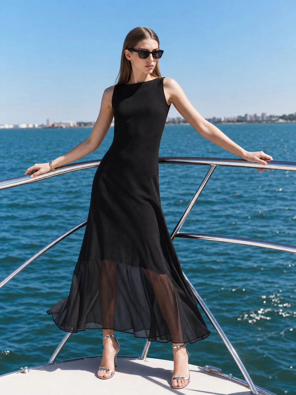 Elegant Chiffon Hem Mermaid Dress