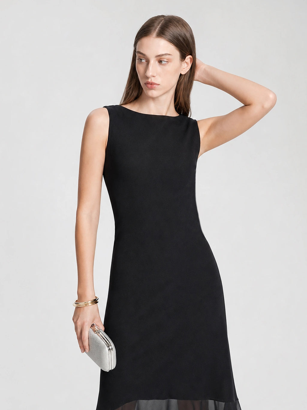 Elegant Chiffon Hem Mermaid Dress