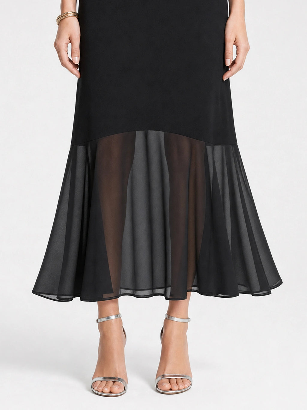 Elegant Chiffon Hem Mermaid Dress
