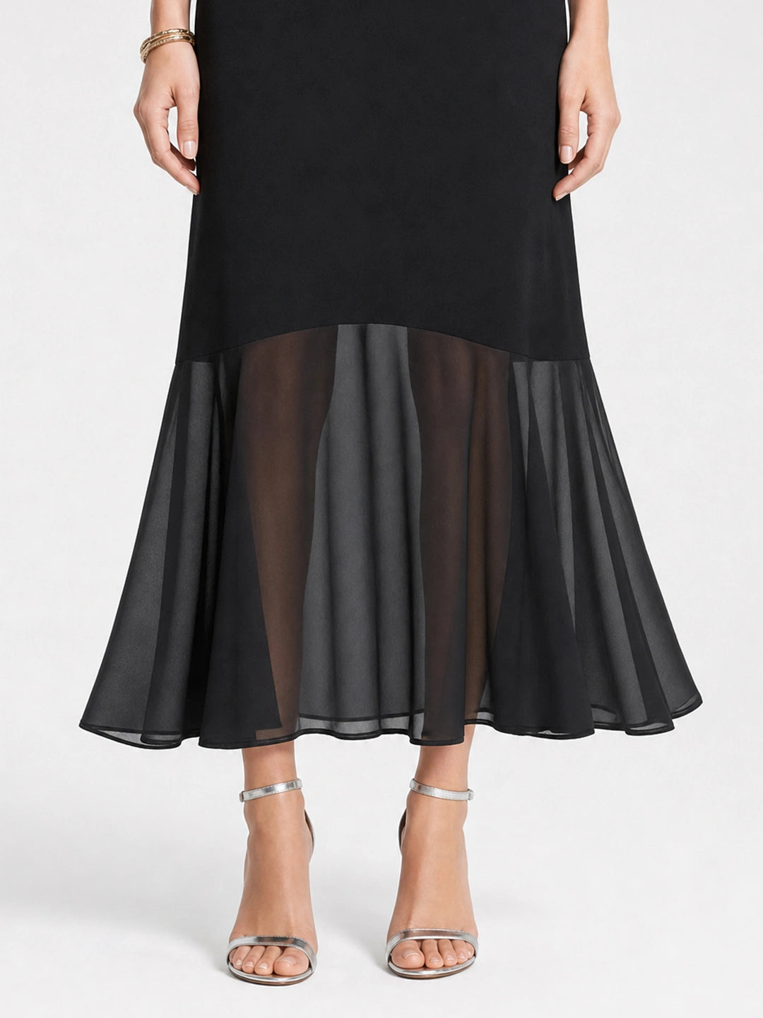 Elegant Chiffon Hem Mermaid Dress