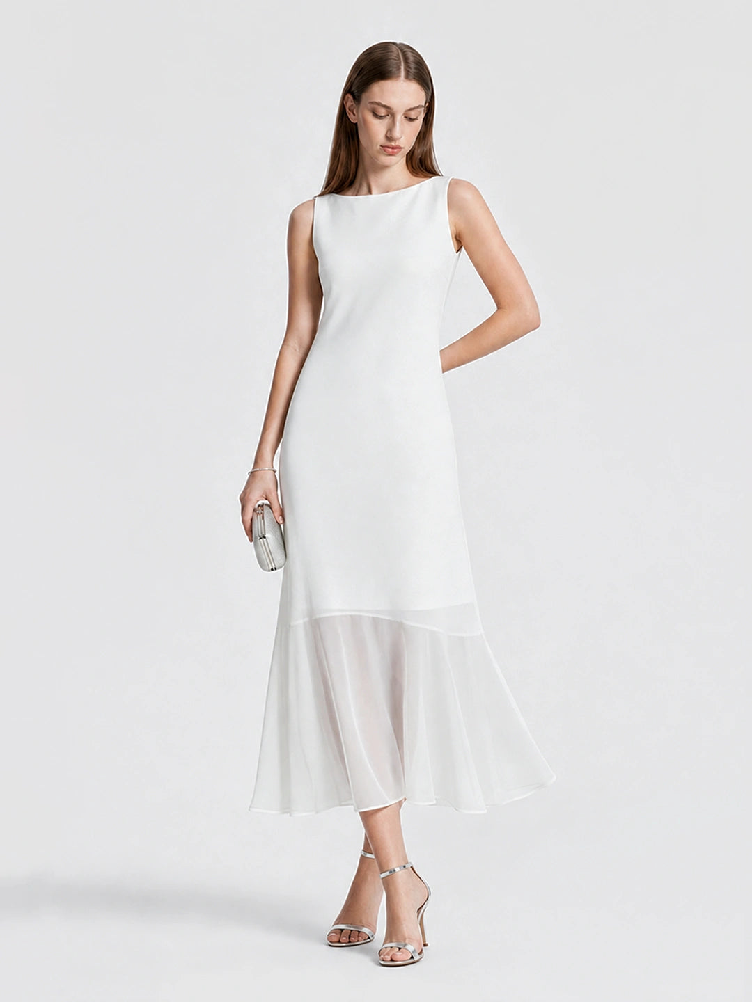 Elegant Chiffon Hem Mermaid Dress