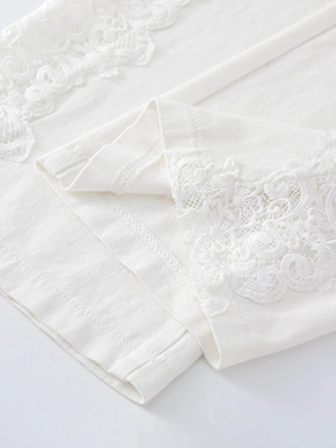 Eyelet Patchwork Cotton Wide-Leg Pants