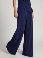 Elegant One Shoulder Draped Wide Leg Pant Set