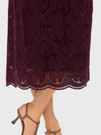 Embroidered puff sleeve long dress