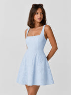 Eyelet Embroidered A-Line Mini Dress