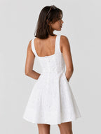 Eyelet Embroidered A-Line Mini Dress