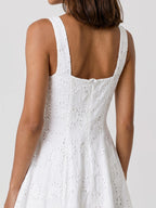Eyelet Embroidered A-Line Mini Dress