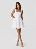 Eyelet Embroidered A-Line Mini Dress