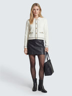 Faux leather A-line mini skirt