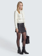Faux leather A-line mini skirt