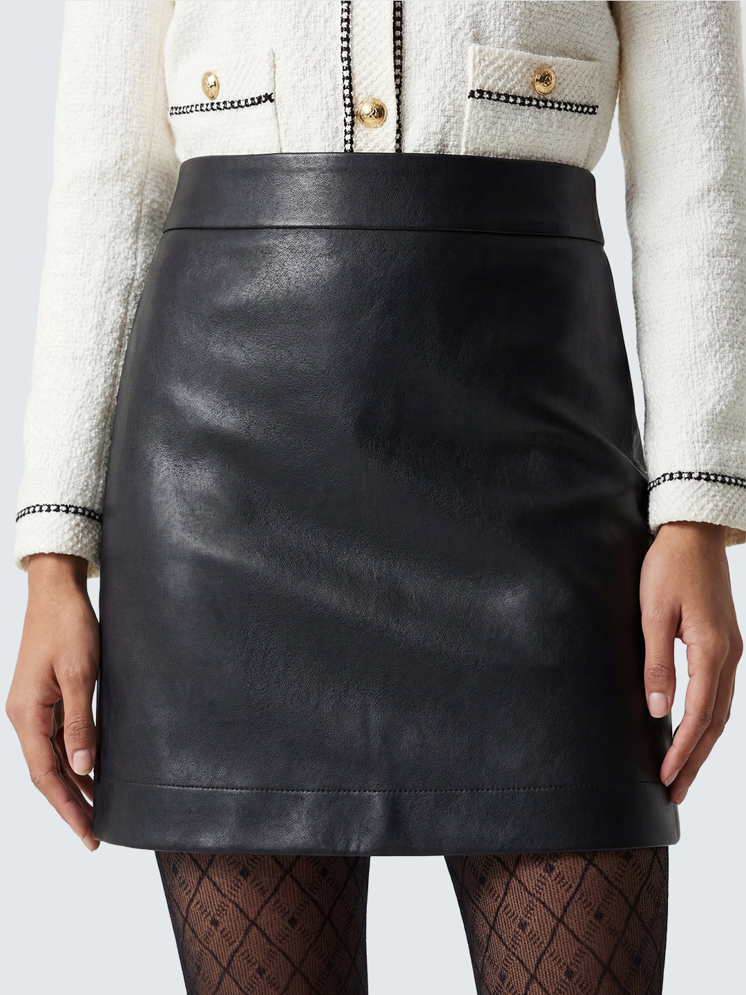 Faux leather A-line mini skirt Secondary image