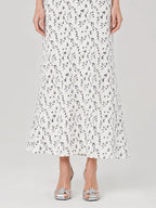 Floral V Neck Puff Sleeve Mermaid Maxi Dress