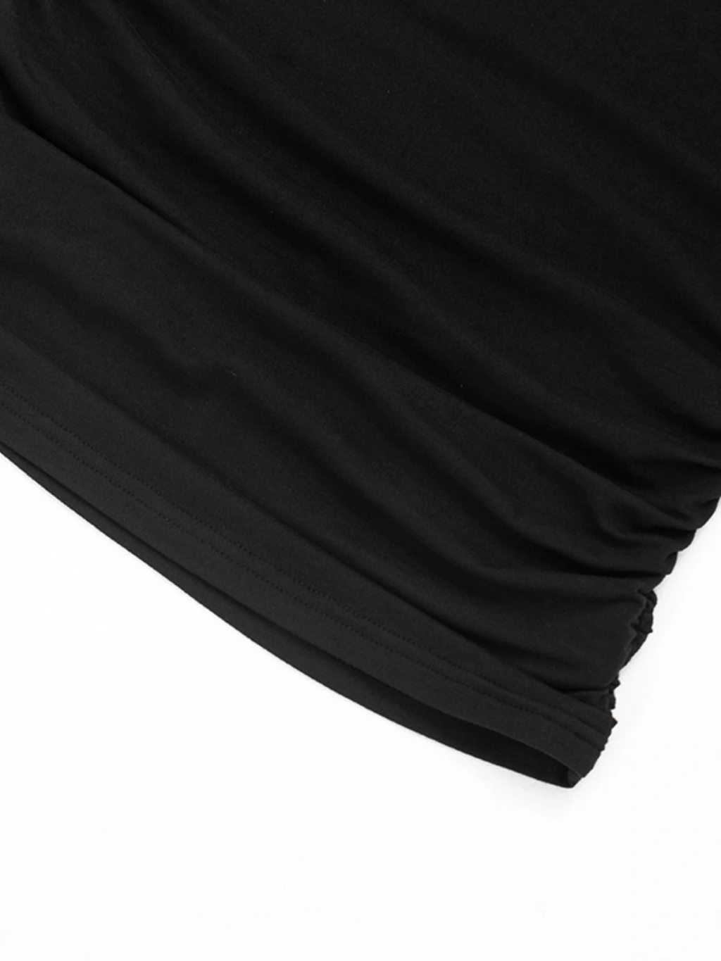 Flutter Sleeve Asymmetric Neck Slim T-Shirt