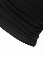 Flutter Sleeve Asymmetric Neck Slim T-Shirt