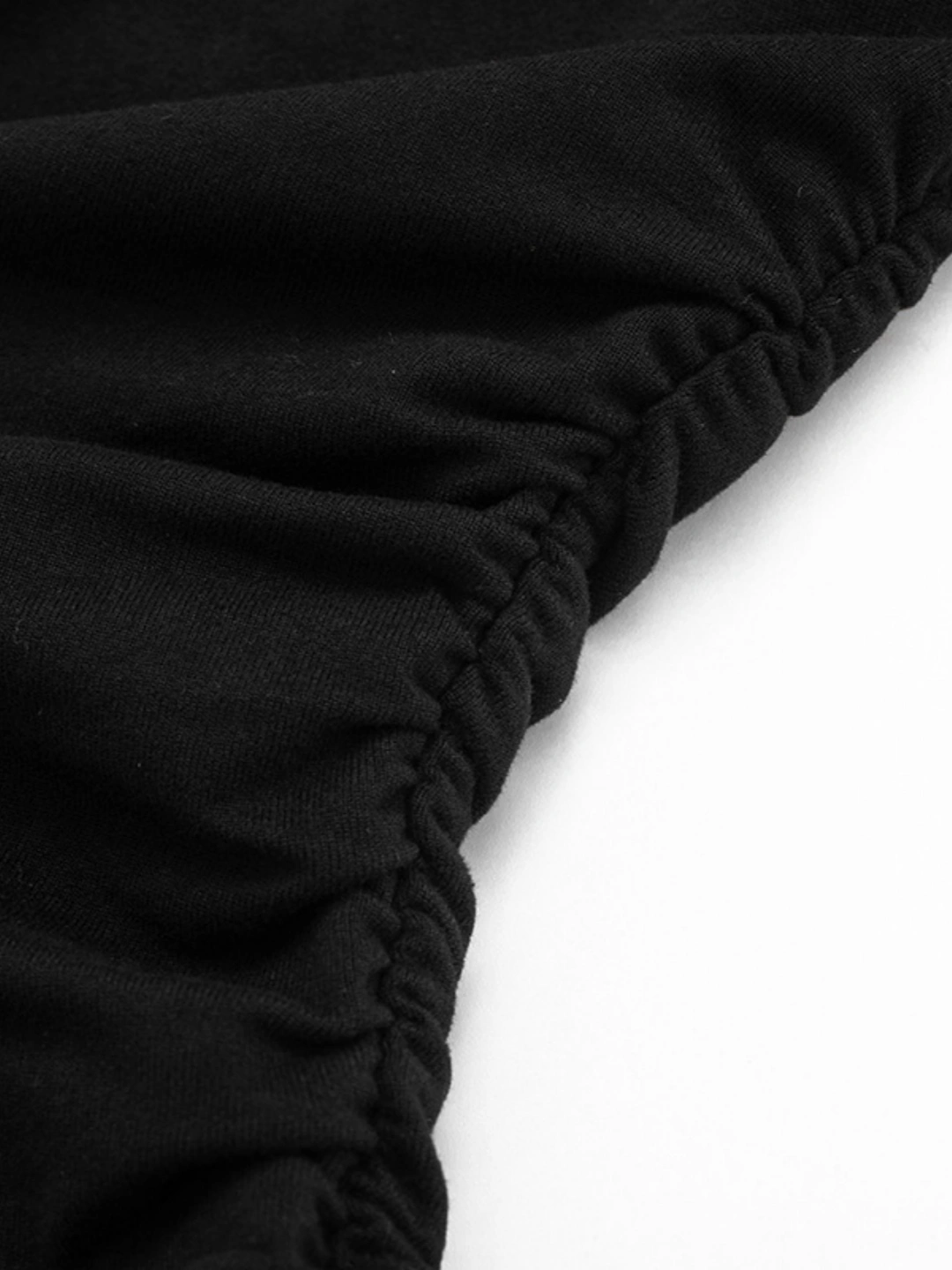 Flutter Sleeve Asymmetric Neck Slim T-Shirt