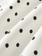 French Polka Dot Tie Waist Slit Midi Dress