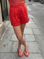 Gathered Core Linen Short