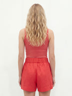 Gathered Core Linen Short