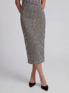 Gingham Halter Bodycon Midi Dress