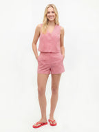 Gingham Linen Vest Set