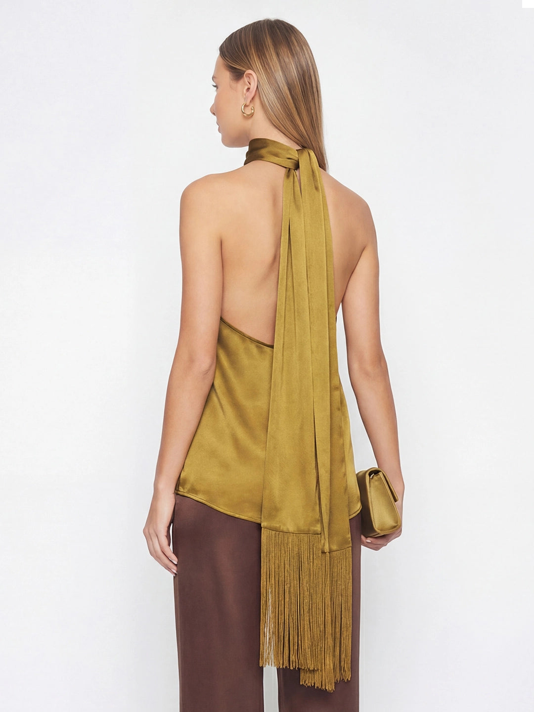 Glamorous Halterneck Vest with Fringe